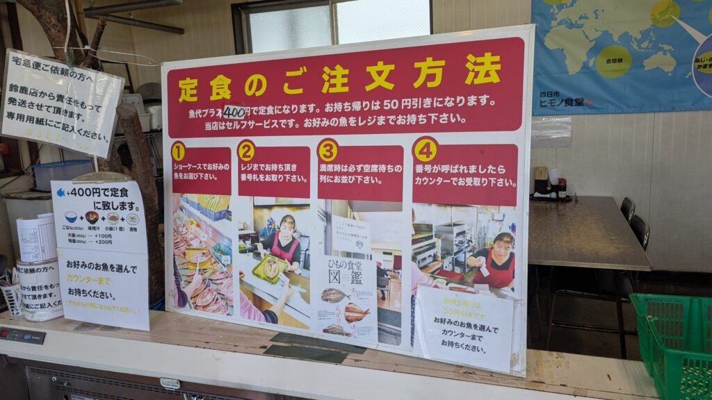ヒモノ食堂の注文方法