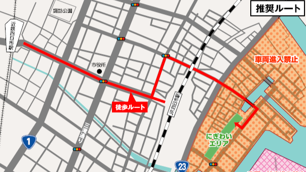 四日市花火大会のにぎわいエリア